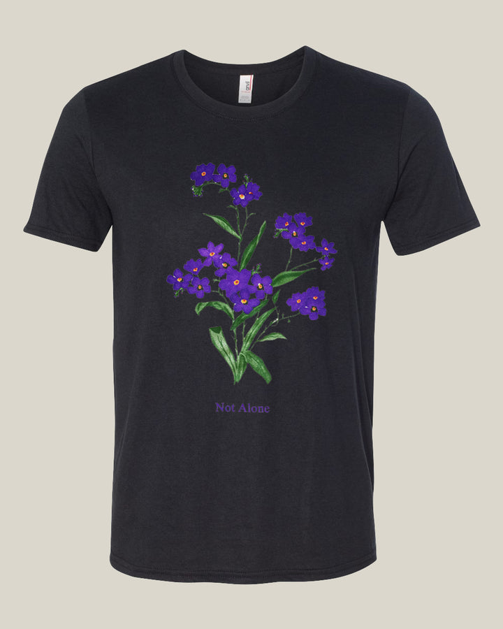 Purple Flower Mens Black T